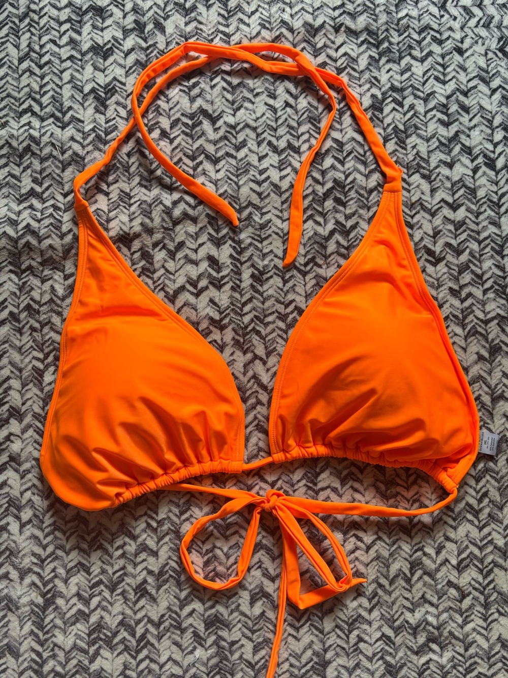 Like New Women’s Bright Orange Triangle Halter Swim Top Size 3XL Swimwear